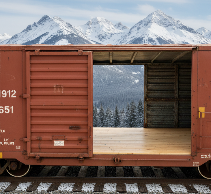 NovaSeal on Rail Car in Mountains Rail Car Mountains